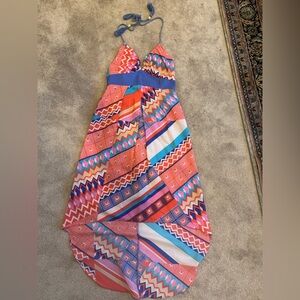 Karlie Multicolor Geometric Handkerchief Dress